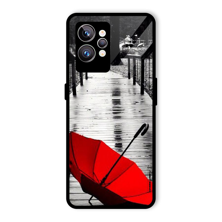 Rainy Red Umbrella Glass Back Case for Realme GT2 Pro