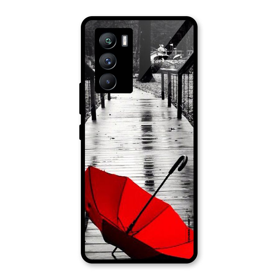 Rainy Red Umbrella Glass Back Case for Vivo iQOO 9 SE