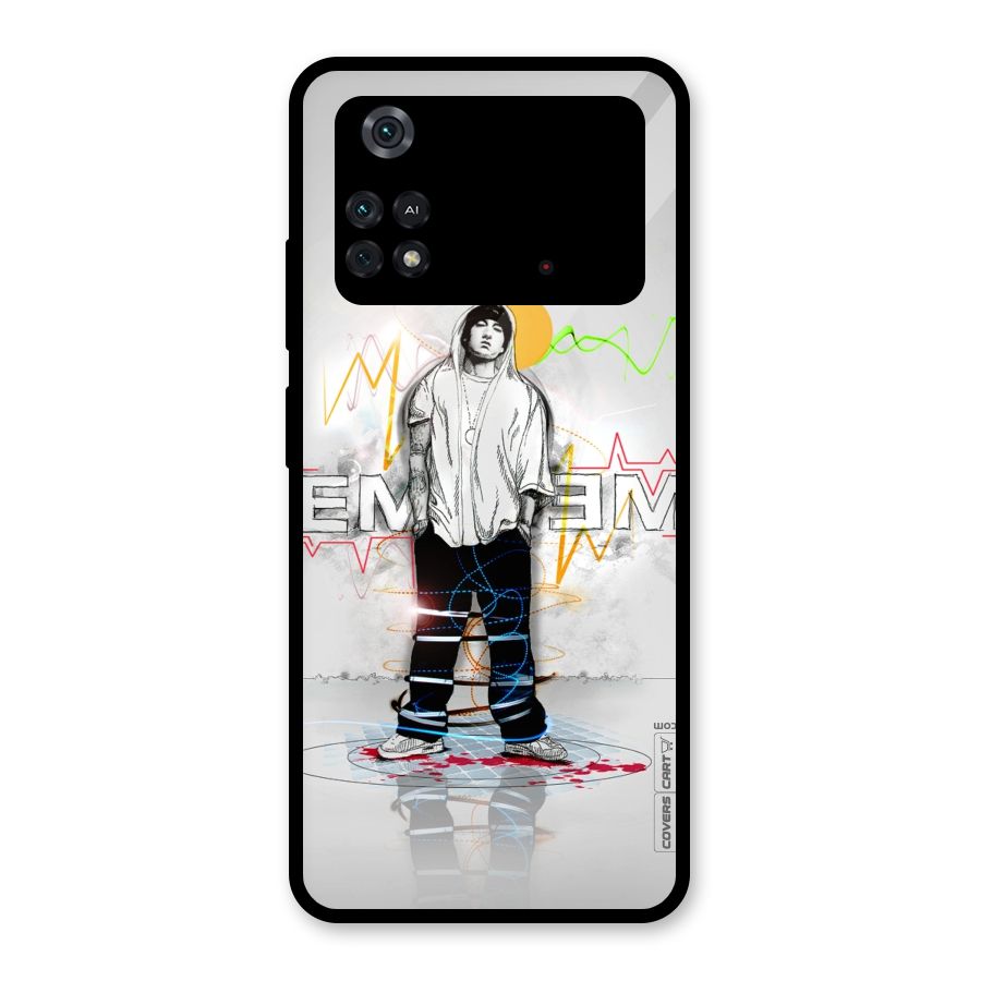 Rap King Eminem Glass Back Case for Poco M4 Pro 4G