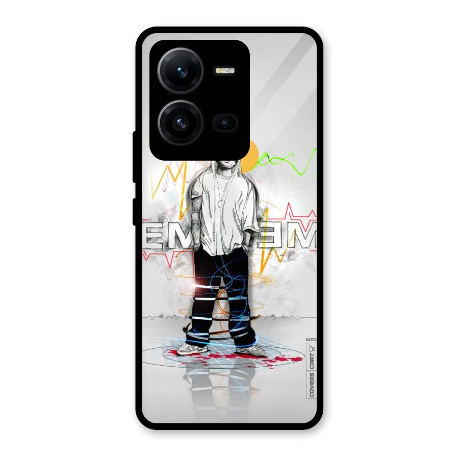 Rap King Eminem Glass Back Case for Vivo V25