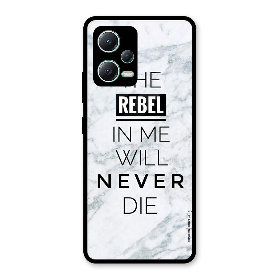 Rebel Will Not Die Glass Back Case for Redmi Note 12 5G