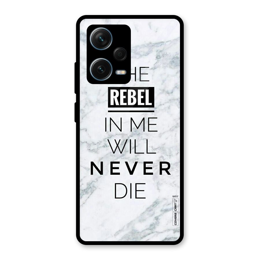 Rebel Will Not Die Glass Back Case for Redmi Note 12 Pro Plus 5G