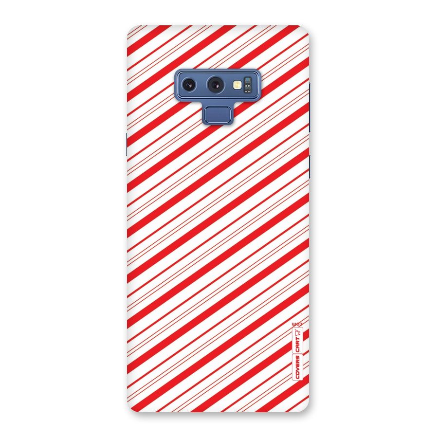 Red And White Diagonal Stripes Back Case for Galaxy Note 9