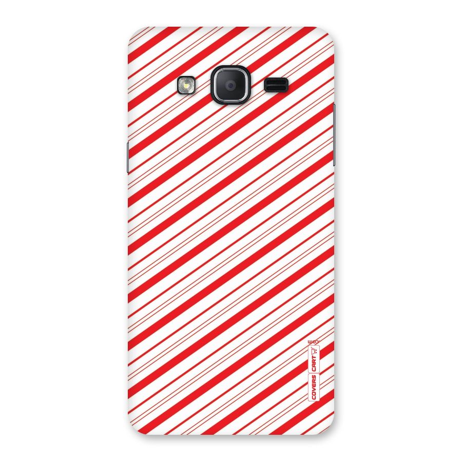 Red And White Diagonal Stripes Back Case for Galaxy On7 2015
