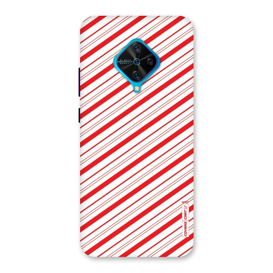 Red And White Diagonal Stripes Back Case for Vivo S1 Pro