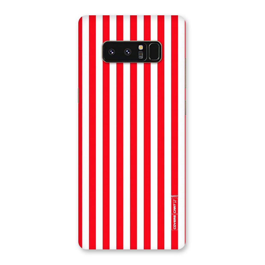 Red And White Straight Stripes Back Case for Galaxy Note 8
