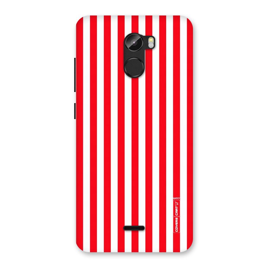 Red And White Straight Stripes Back Case for Gionee X1