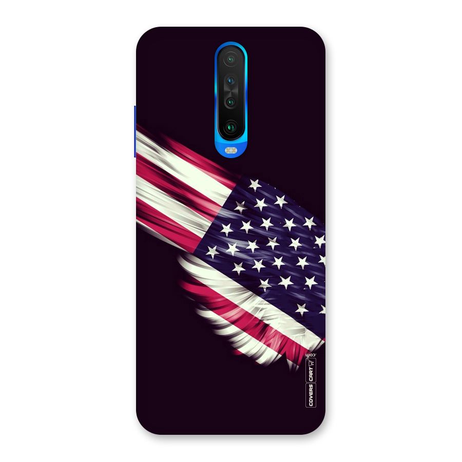 Red And White Stripes Stars Back Case for Poco X2