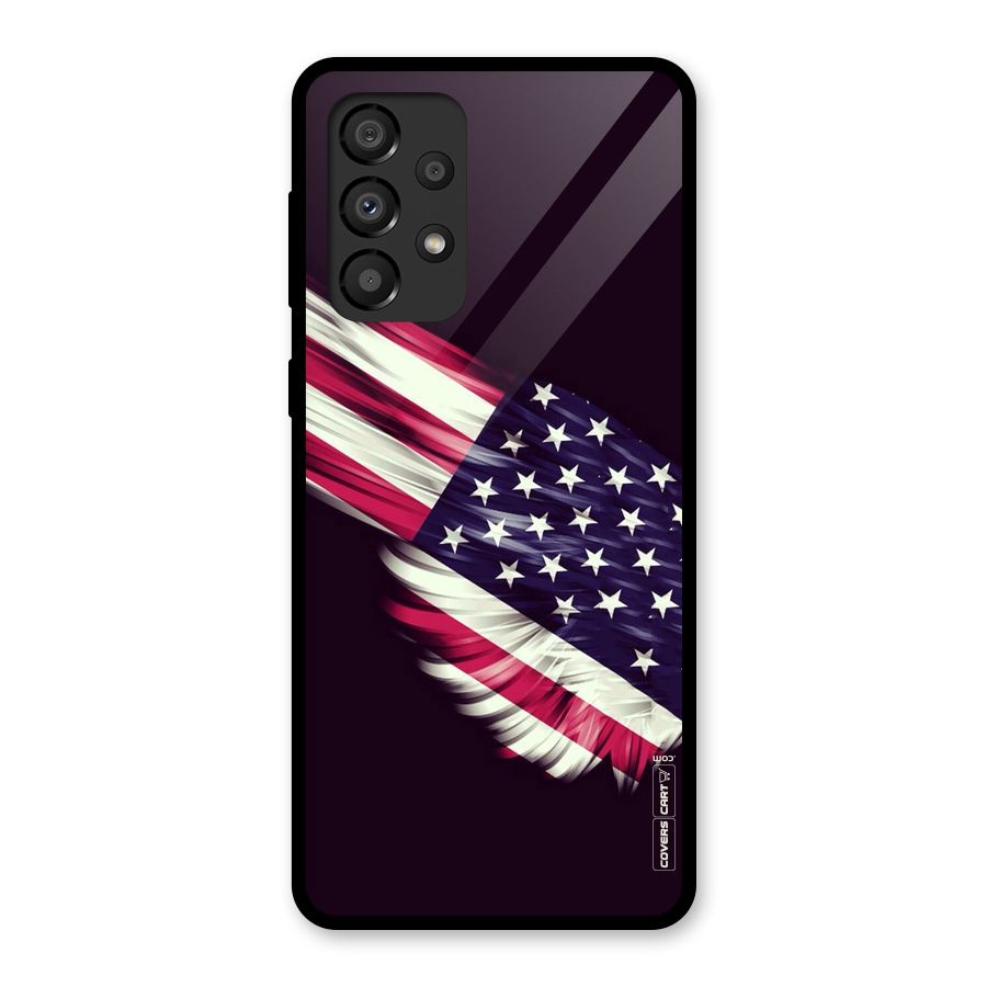 Red And White Stripes Stars Glass Back Case for Galaxy A33 5G