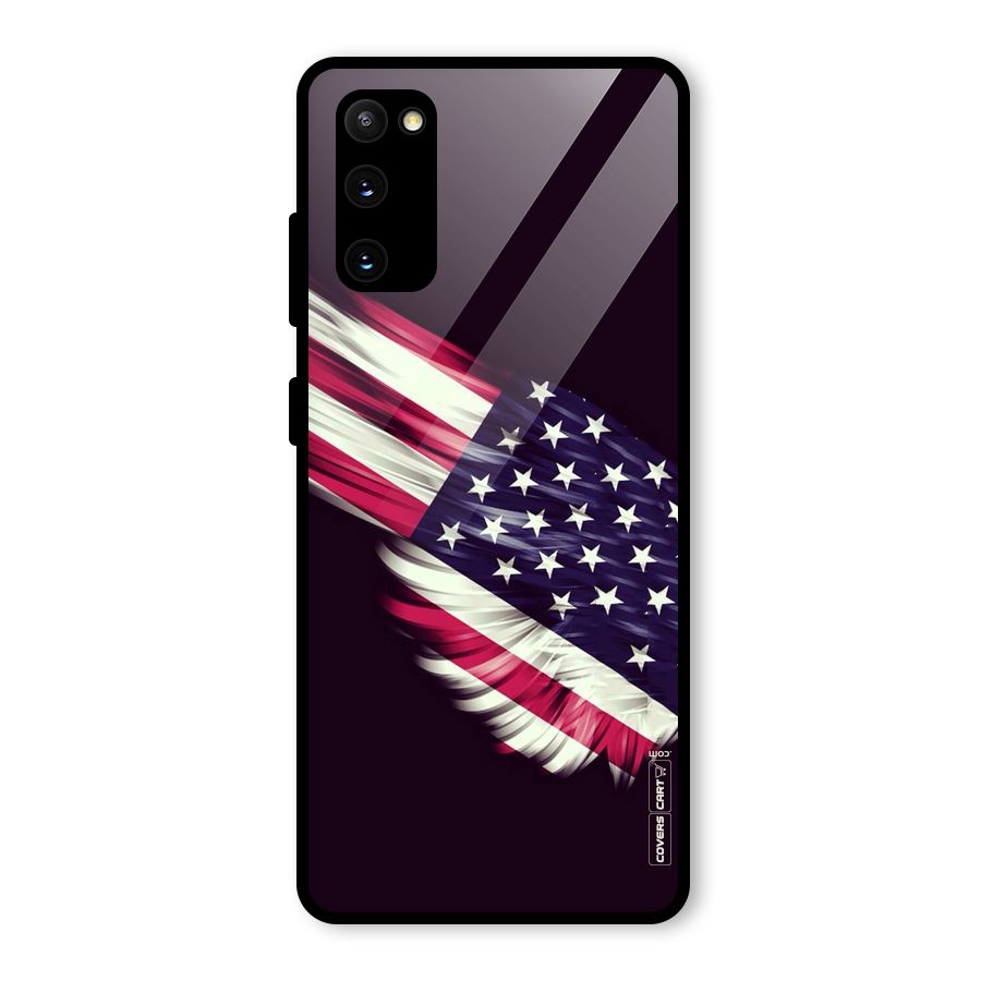 Red And White Stripes Stars Glass Back Case for Galaxy S20 FE 5G