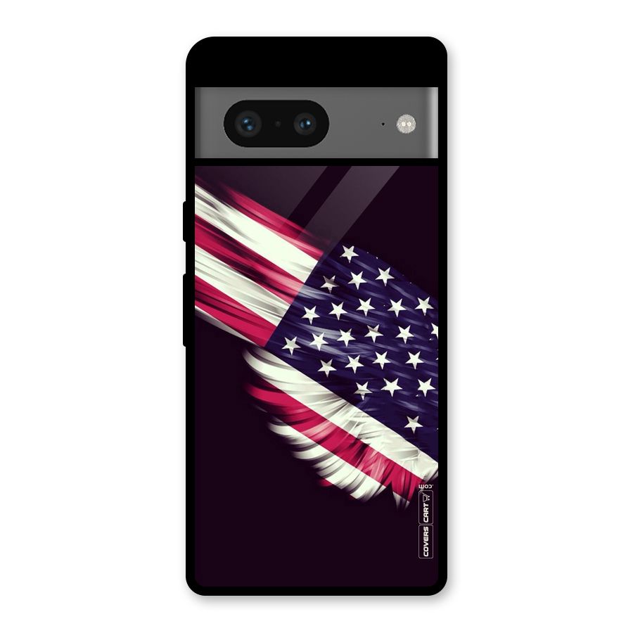 Red And White Stripes Stars Glass Back Case for Google Pixel 7