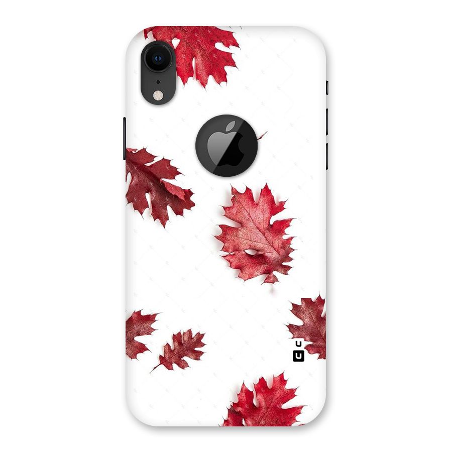 Red Appealing Autumn Leaves Back Case for iPhone XR Logo Cut