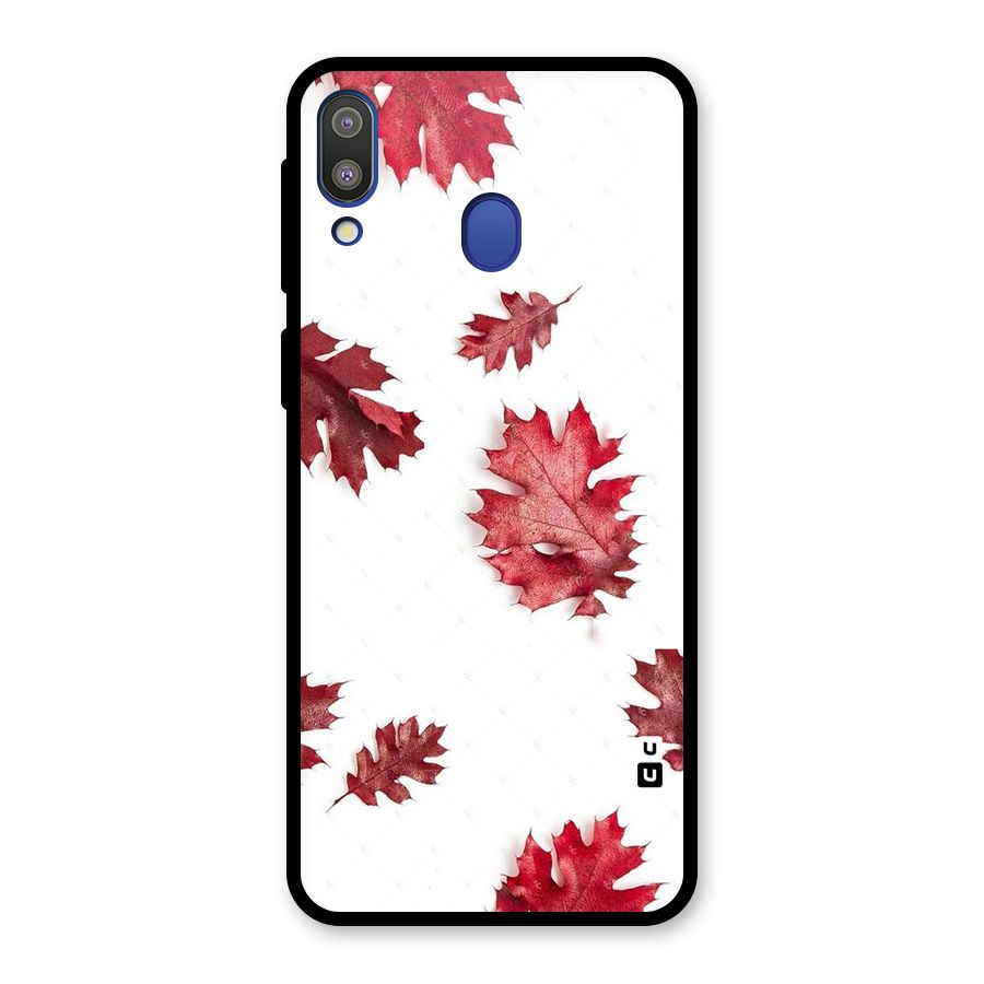 Red Appealing Autumn Leaves Glass Back Case for Galaxy M20