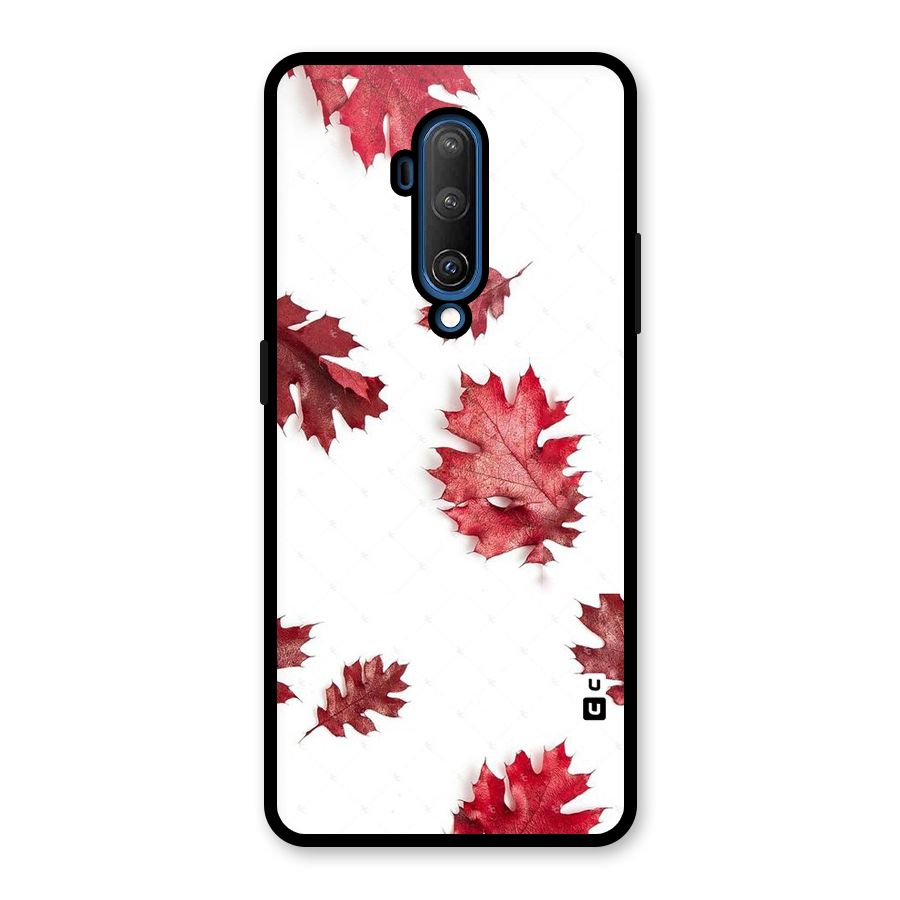 Red Appealing Autumn Leaves Glass Back Case for OnePlus 7T Pro