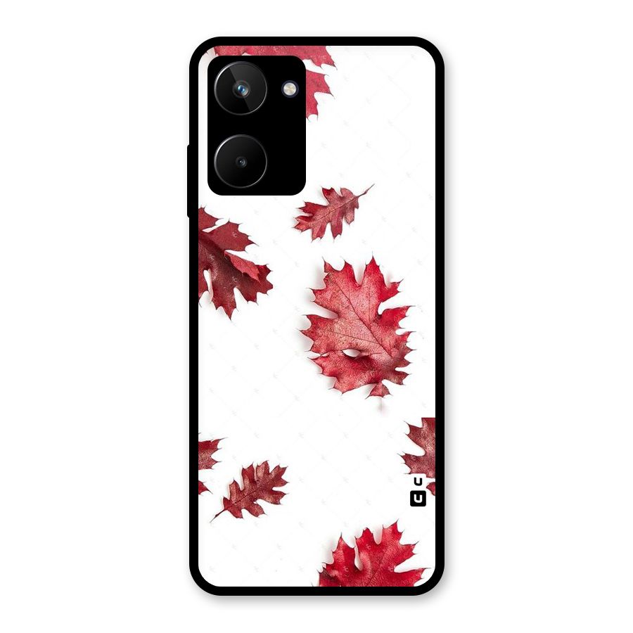 Red Appealing Autumn Leaves Glass Back Case for Realme 10