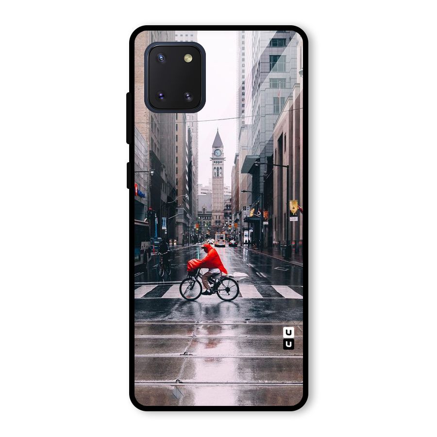 Red Bicycle Street Glass Back Case for Galaxy Note 10 Lite