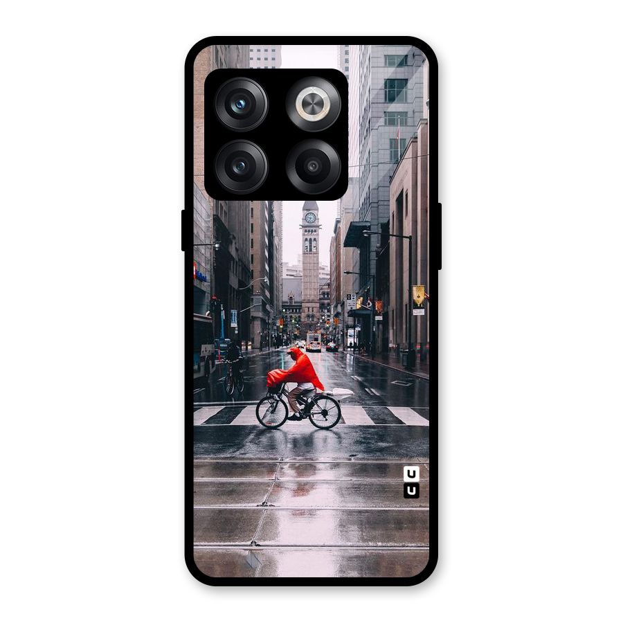 Red Bicycle Street Glass Back Case for OnePlus 10T