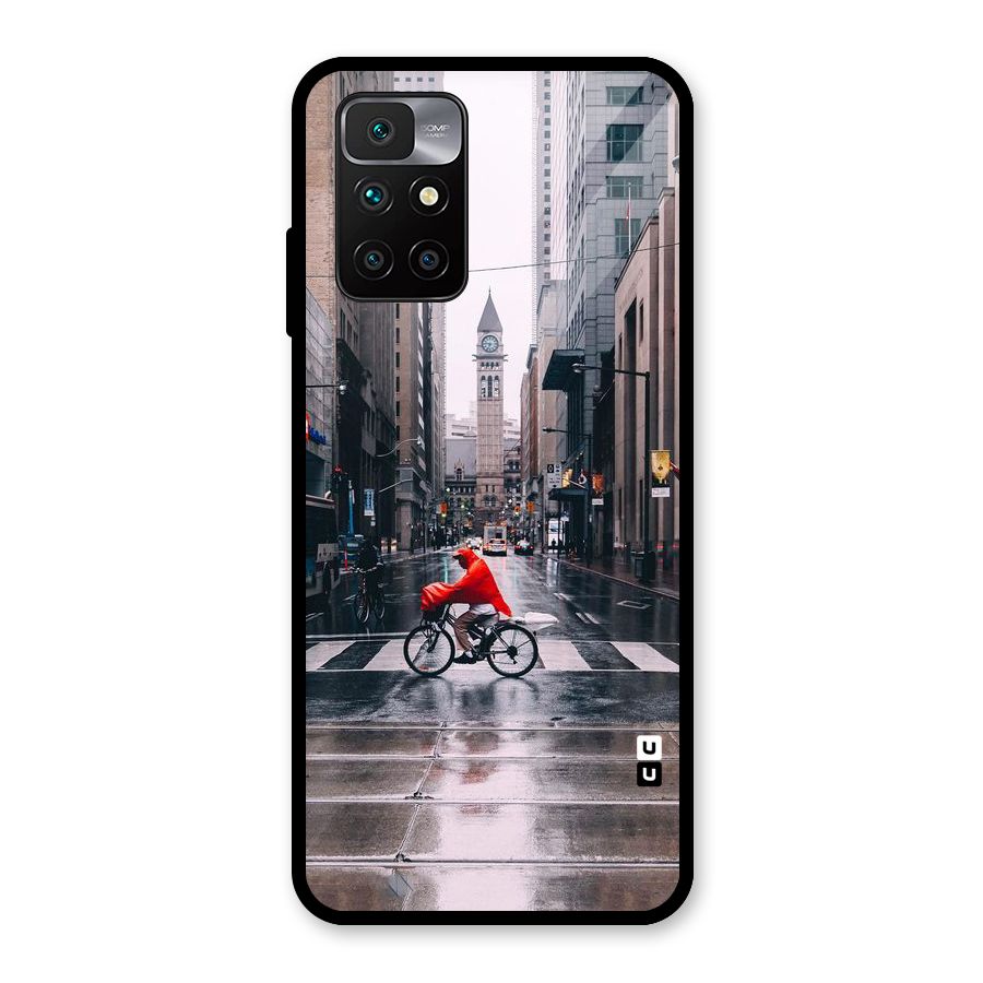 Red Bicycle Street Glass Back Case for Redmi 10 Prime