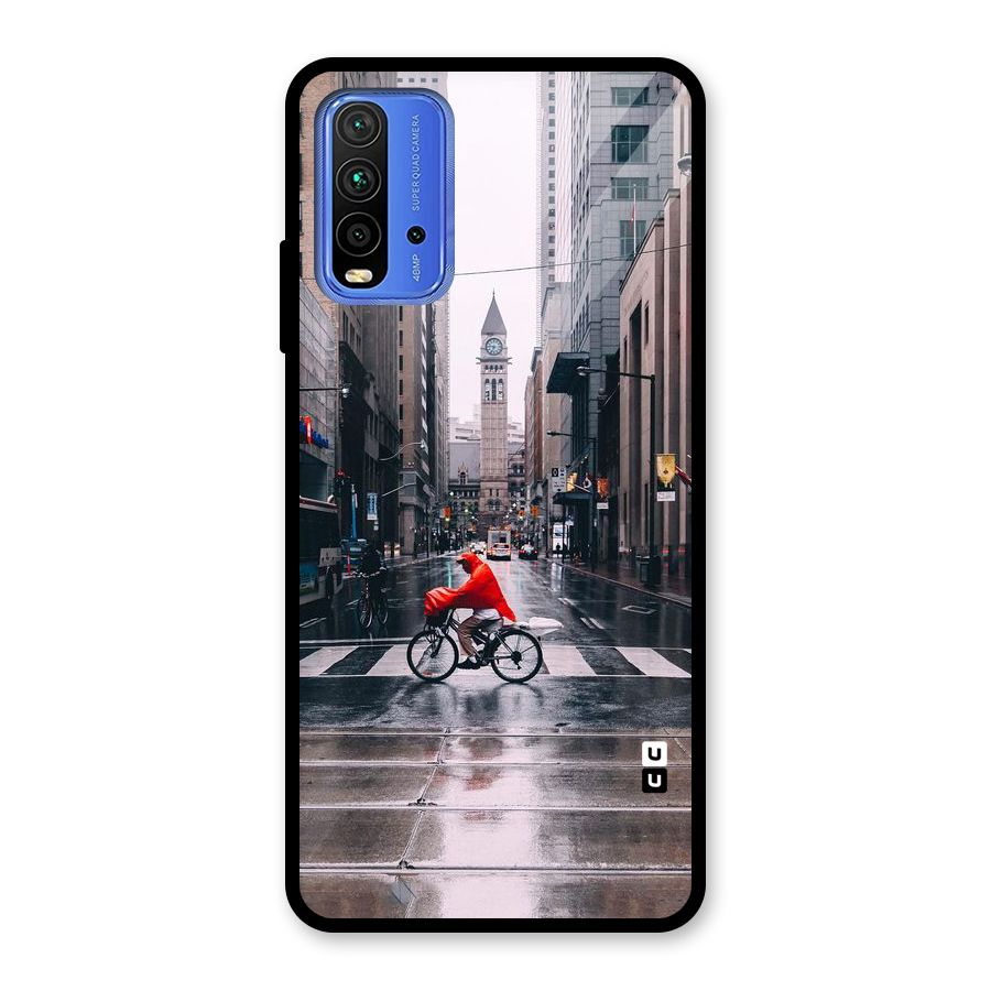 Red Bicycle Street Glass Back Case for Redmi 9 Power