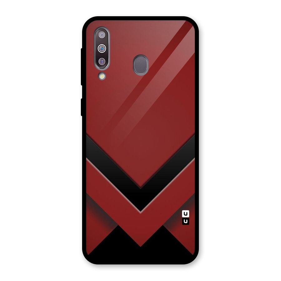 Red Black Fold Glass Back Case for Galaxy M30