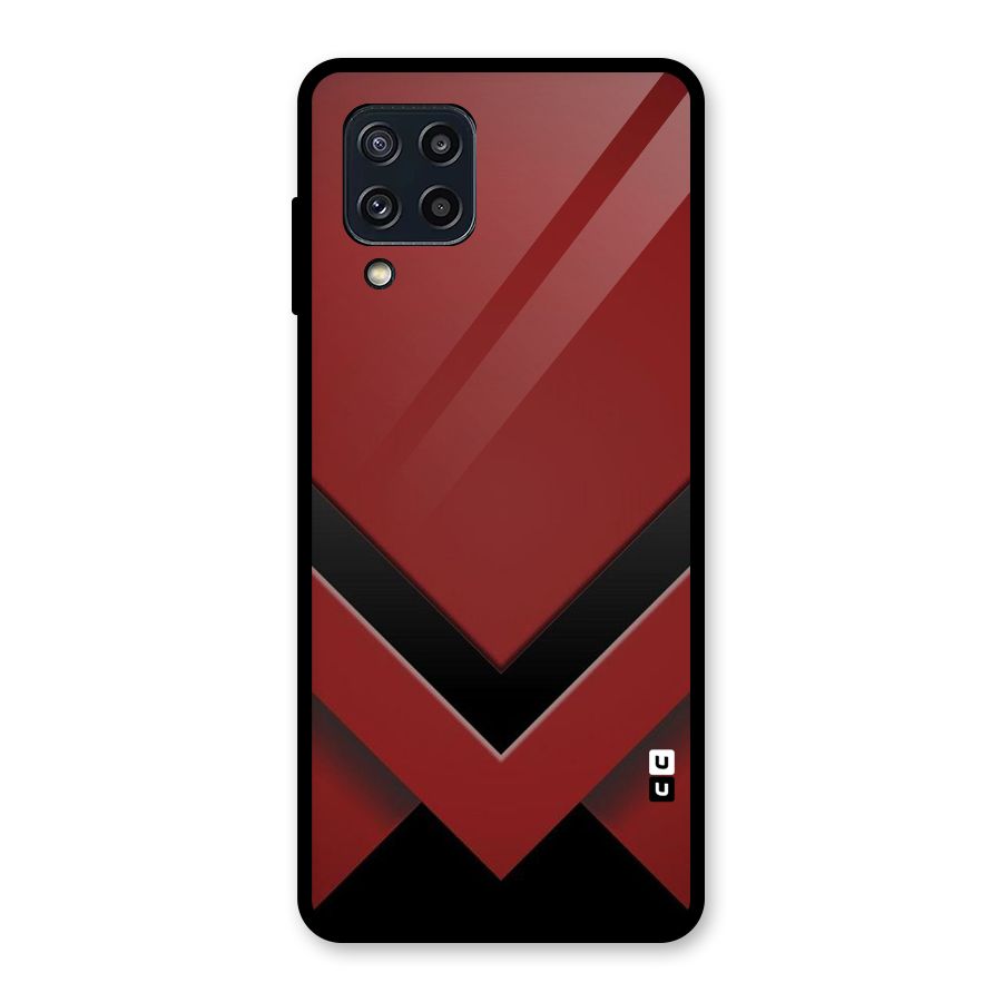 Red Black Fold Glass Back Case for Galaxy M32