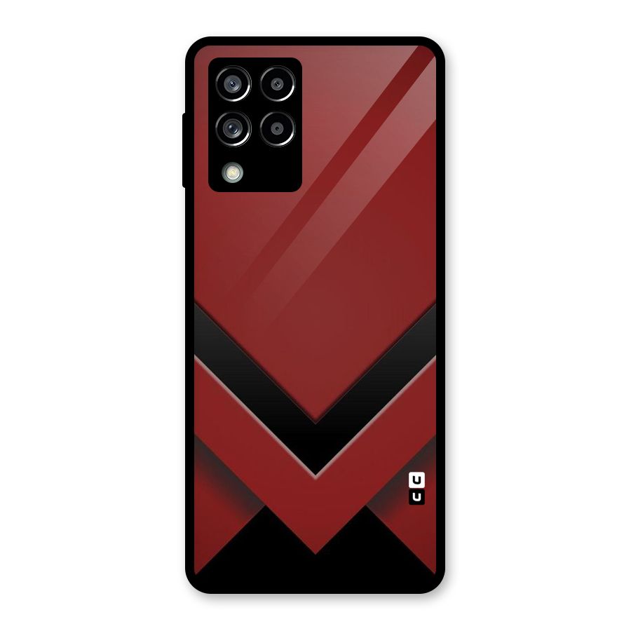 Red Black Fold Glass Back Case for Galaxy M53 5G