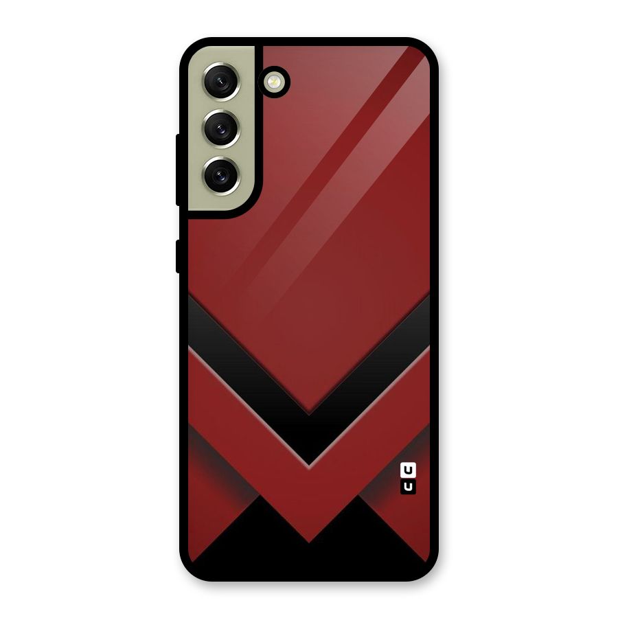 Red Black Fold Glass Back Case for Galaxy S21 FE 5G