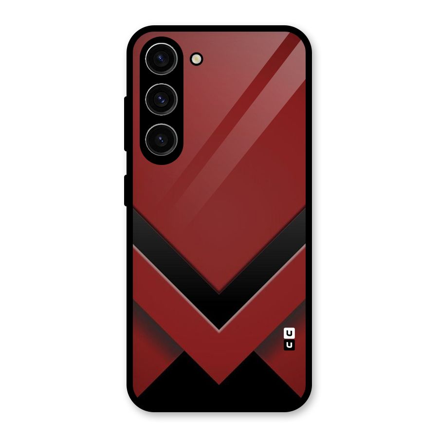Red Black Fold Glass Back Case for Galaxy S23