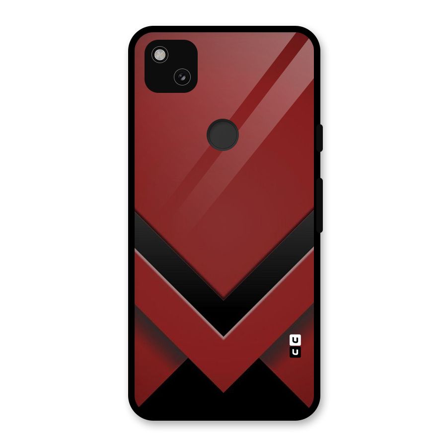 Red Black Fold Glass Back Case for Google Pixel 4a