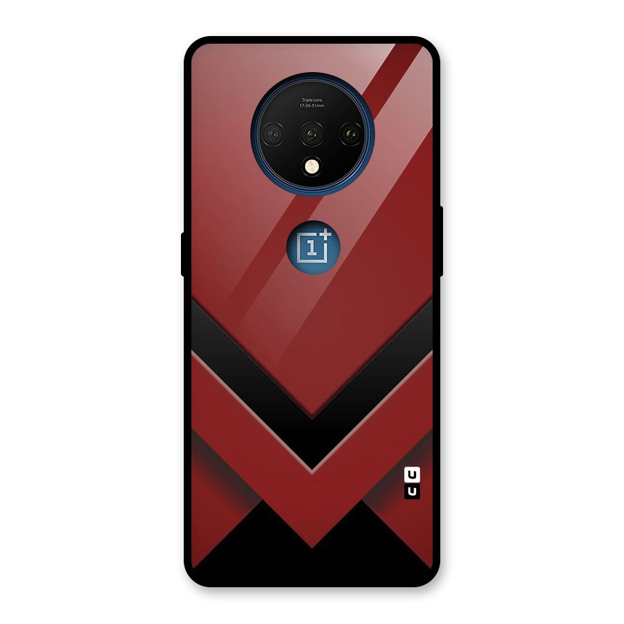 Red Black Fold Glass Back Case for OnePlus 7T