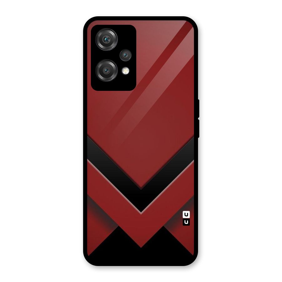 Red Black Fold Glass Back Case for OnePlus Nord CE 2 Lite 5G