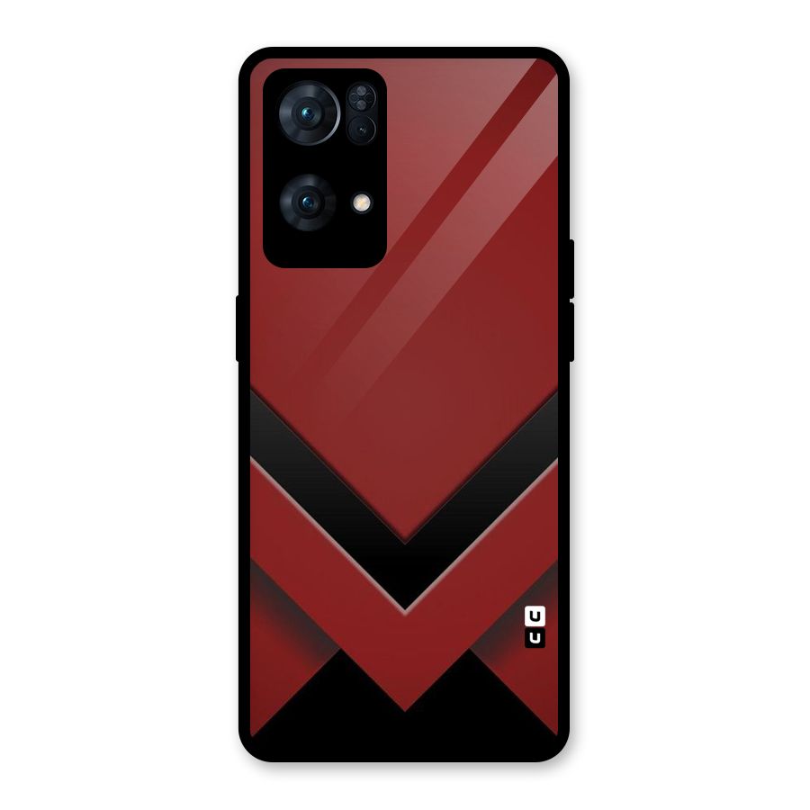 Red Black Fold Glass Back Case for Oppo Reno7 Pro 5G