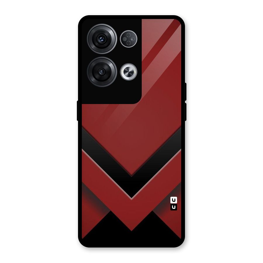 Red Black Fold Glass Back Case for Oppo Reno8 Pro 5G
