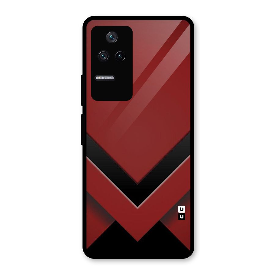 Red Black Fold Glass Back Case for Poco F4 5G