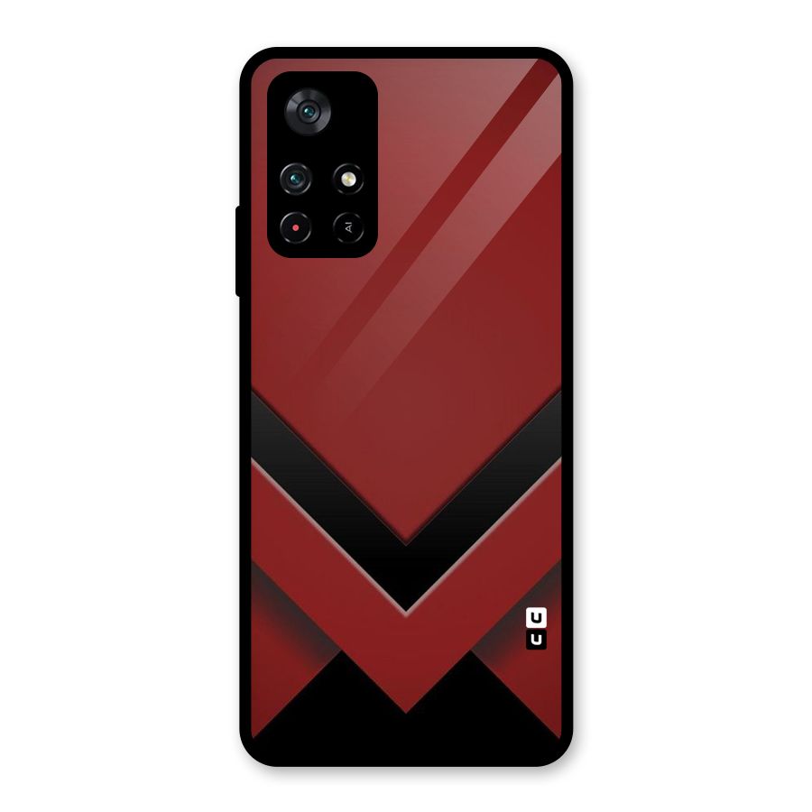 Red Black Fold Glass Back Case for Poco M4 Pro 5G