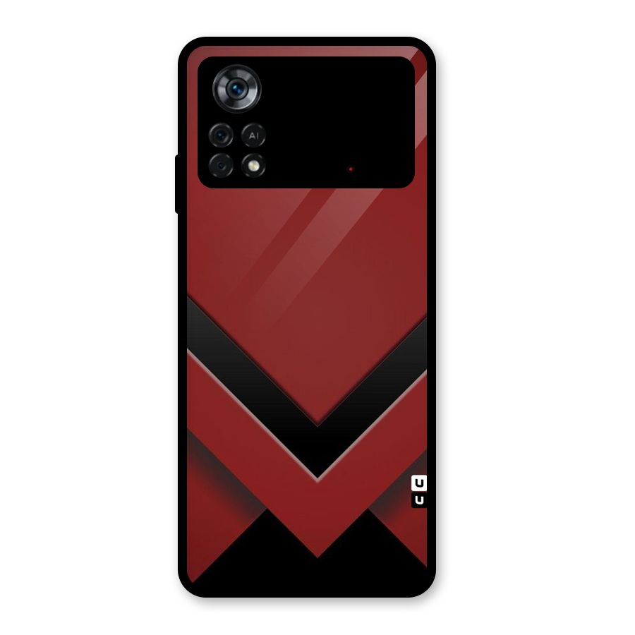 Red Black Fold Glass Back Case for Poco X4 Pro 5G