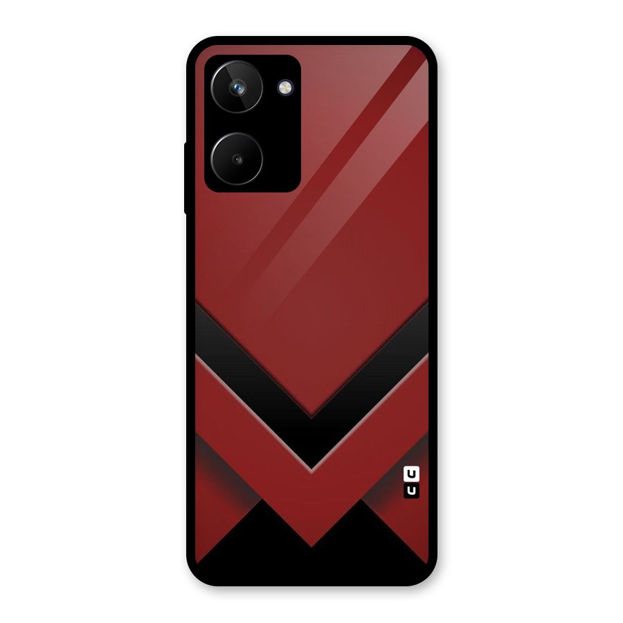 Red Black Fold Glass Back Case for Realme 10