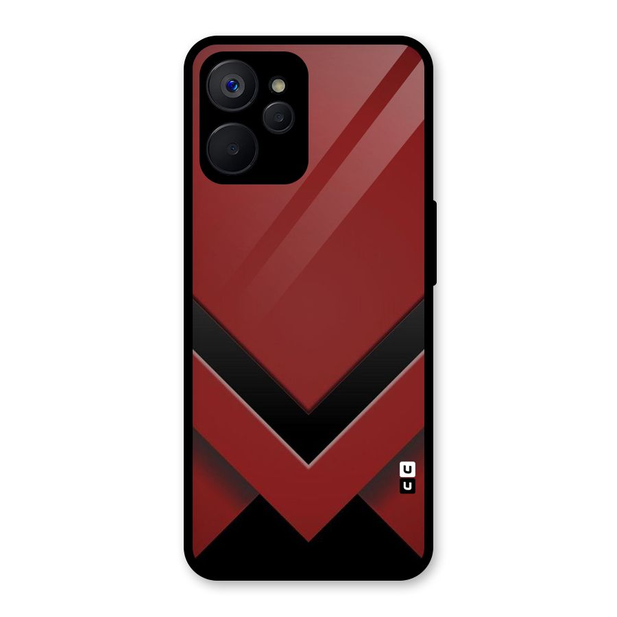 Red Black Fold Glass Back Case for Realme 9i 5G