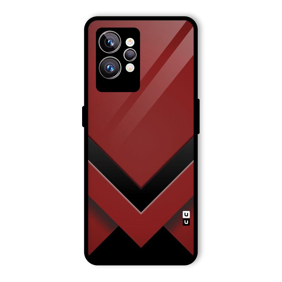 Red Black Fold Glass Back Case for Realme GT2 Pro
