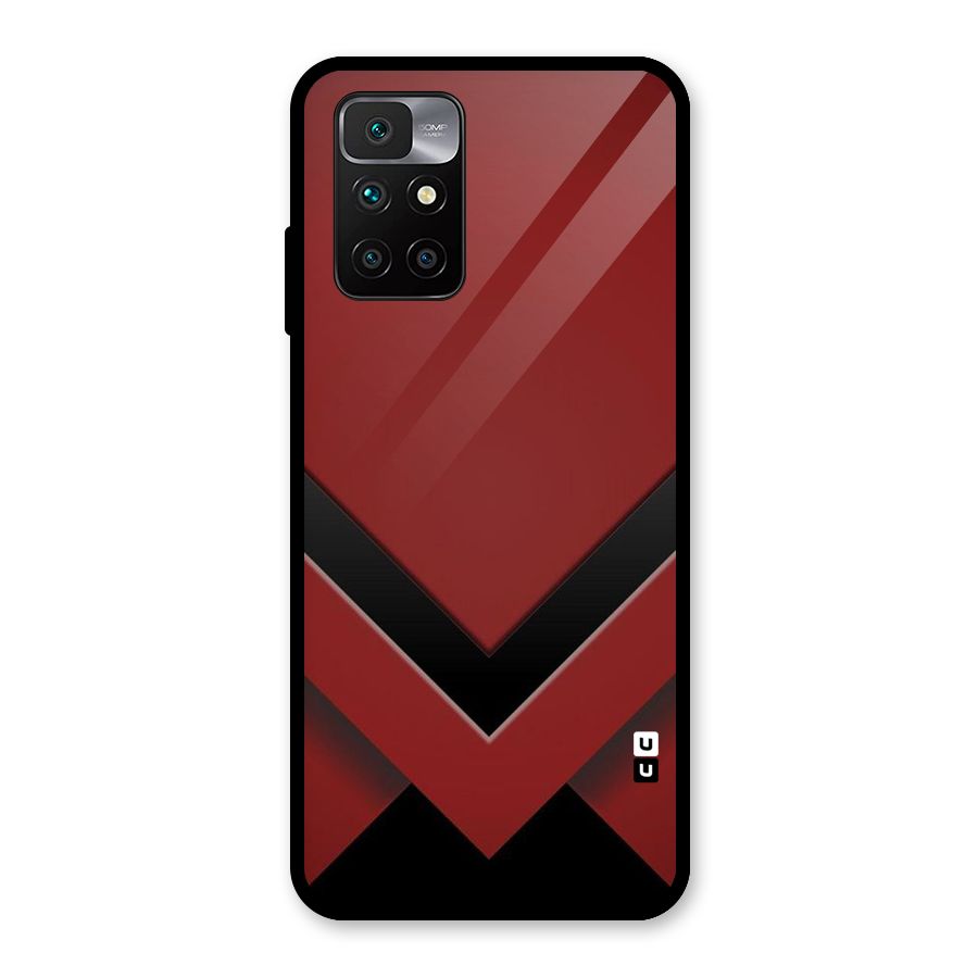 Red Black Fold Glass Back Case for Redmi 10 Prime