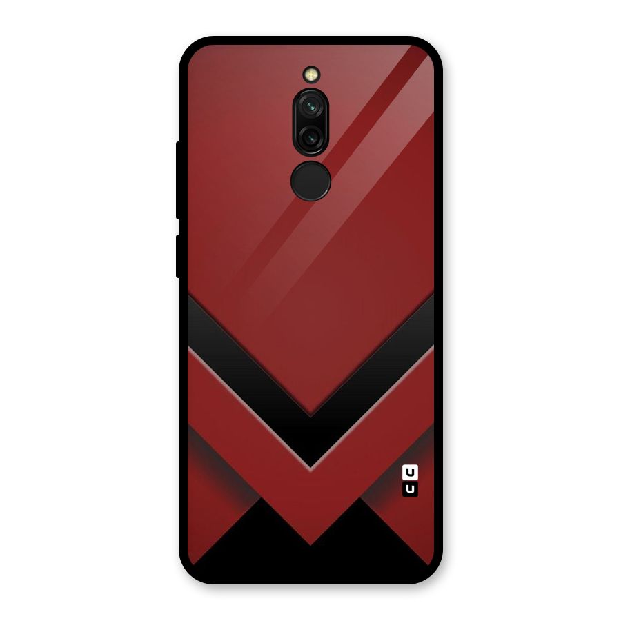 Red Black Fold Glass Back Case for Redmi 8
