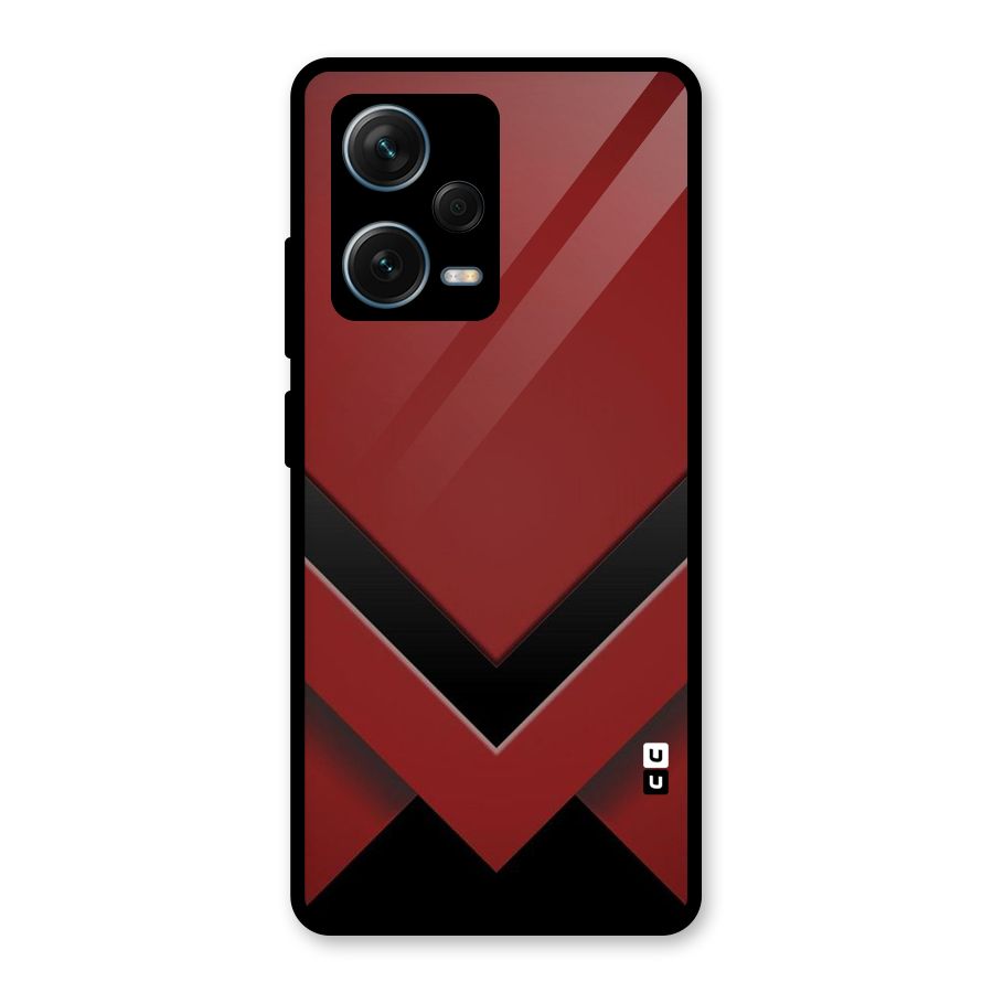 Red Black Fold Glass Back Case for Redmi Note 12 Pro Plus 5G