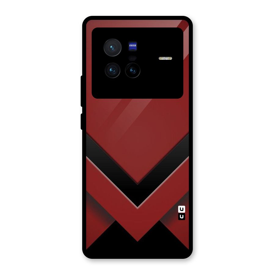 Red Black Fold Glass Back Case for Vivo X80