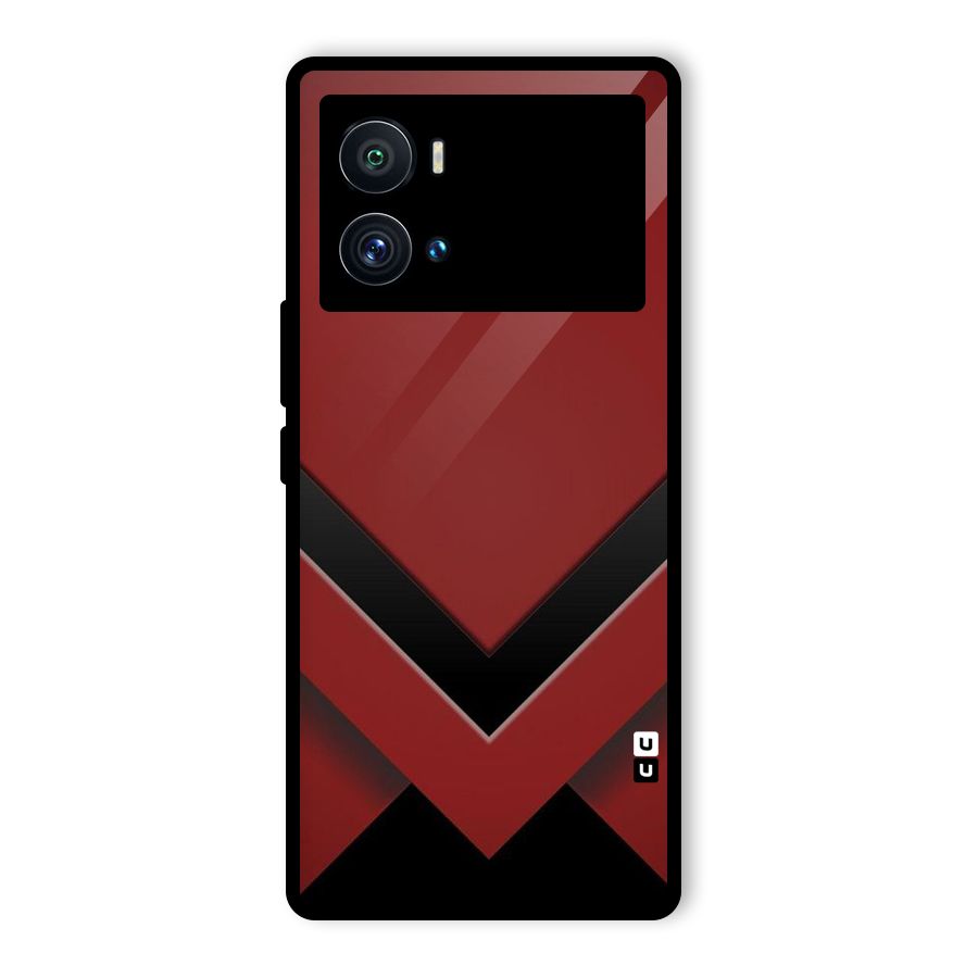 Red Black Fold Glass Back Case for Vivo iQOO 9 Pro