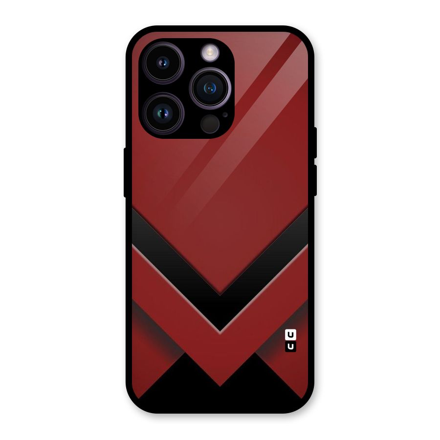 Red Black Fold Glass Back Case for iPhone 14 Pro