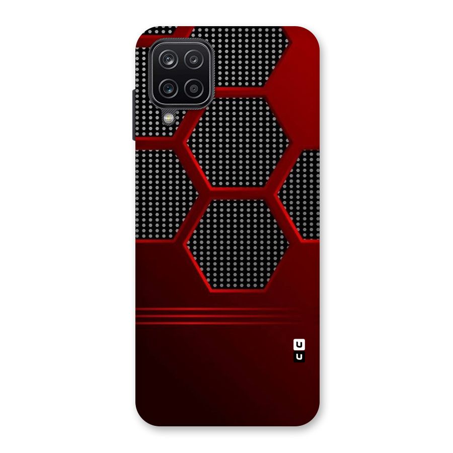 Red Black Hexagons Back Case for Galaxy A12