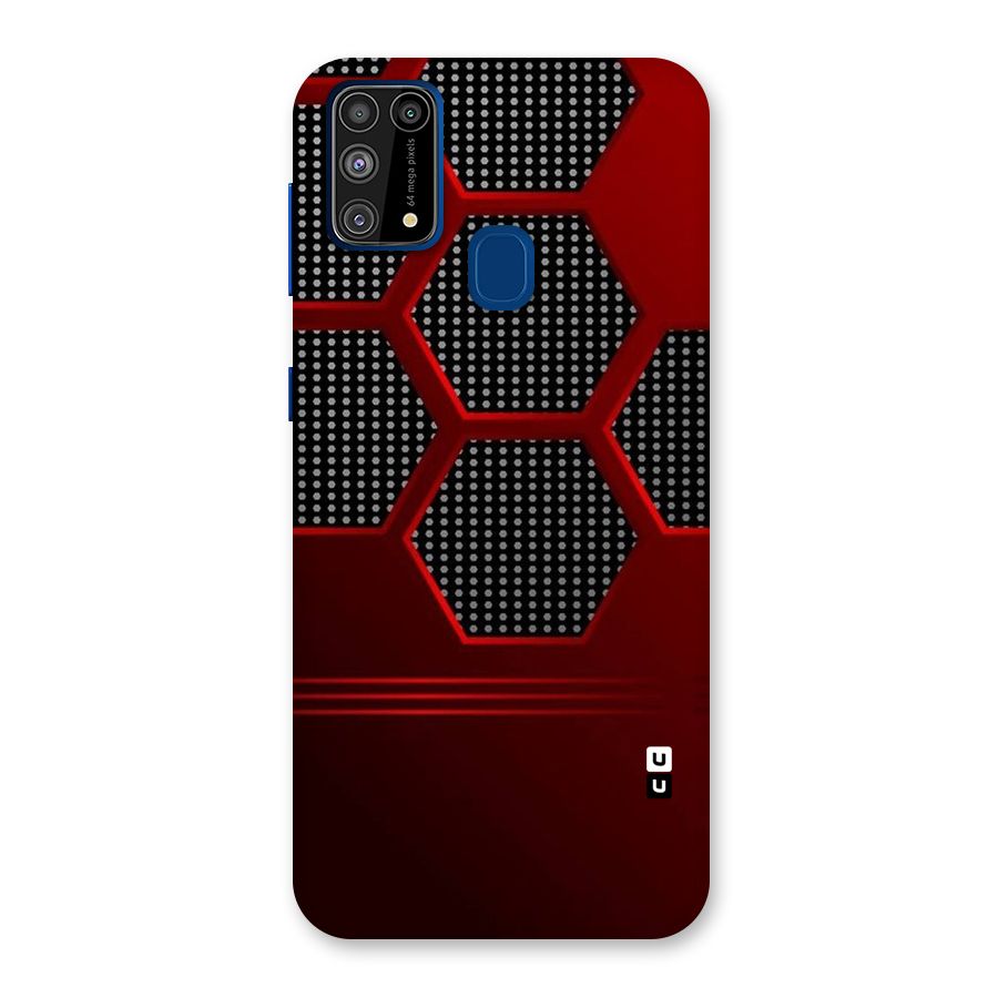 Red Black Hexagons Back Case for Galaxy M31