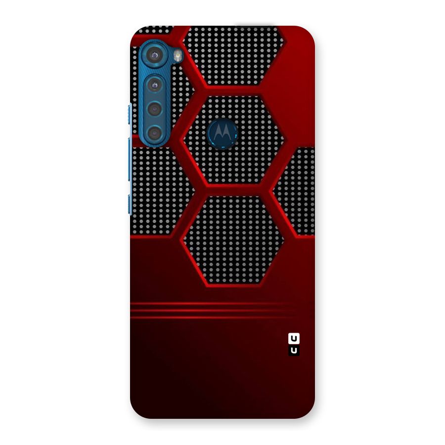 Red Black Hexagons Back Case for Motorola One Fusion Plus