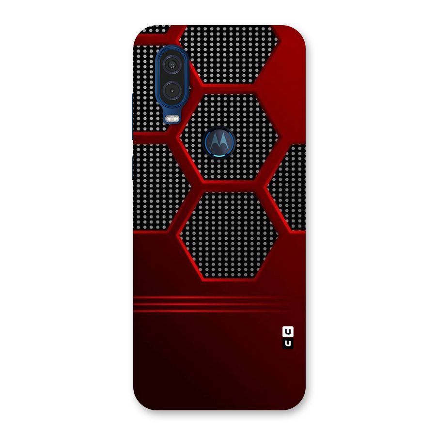 Red Black Hexagons Back Case for Motorola One Vision