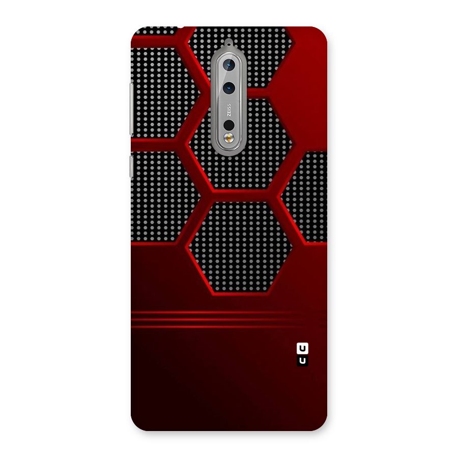 Red Black Hexagons Back Case for Nokia 8